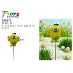 Ozdoby Wielkanocne Kurczaki Flock 8cm Żółte 12szt