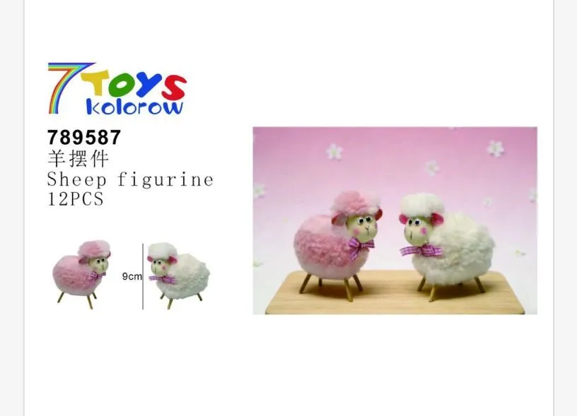 Ozdoby wielkanocne - figurki owiec 8cm 12 szt