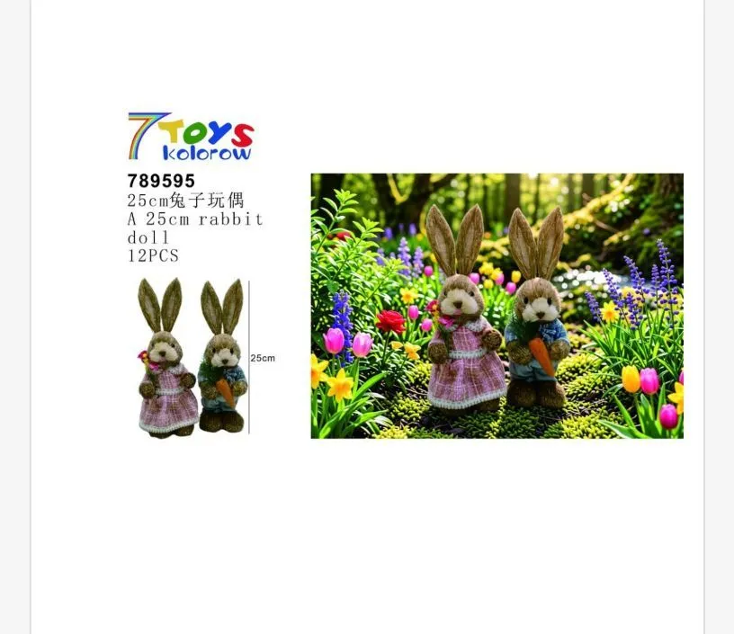 Figurki królików wielkanocnych 25 cm 12 szt