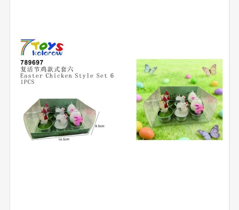 Zestaw 6 figurek Easter Chicken 14x9 cm