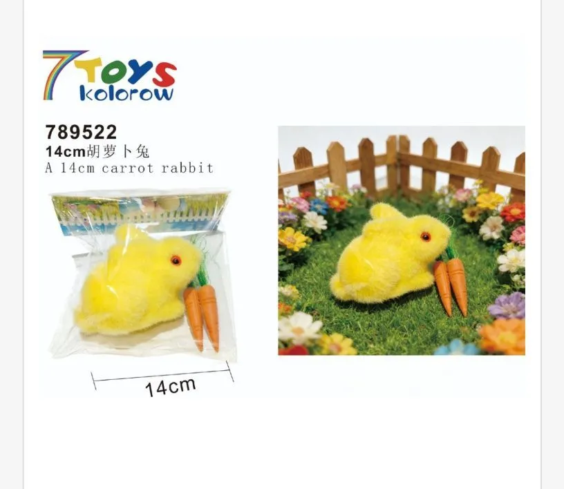 Żółty królik z marchewką 14cm 7TOYS kolorów