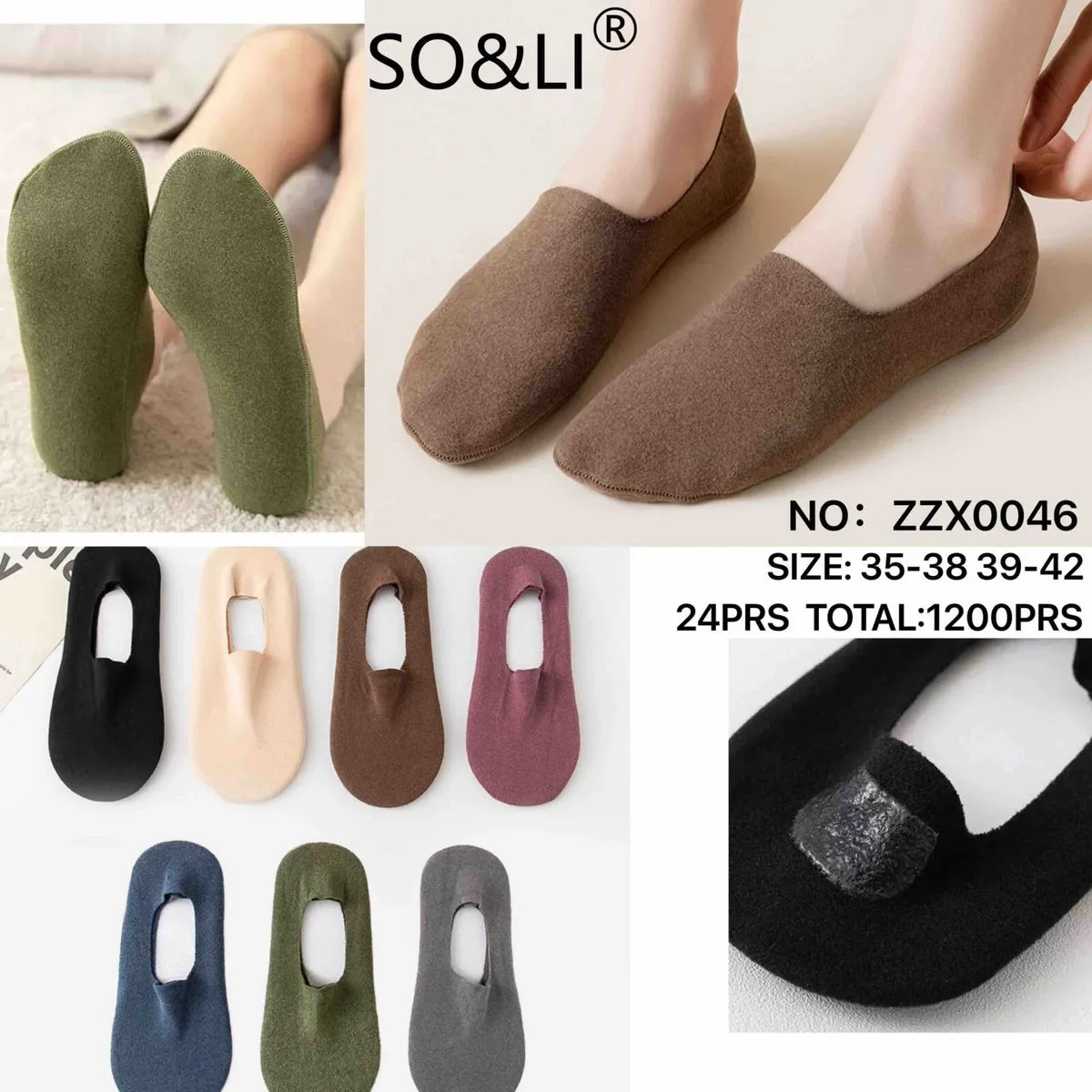 Skarpetki damskie niskie SO&Li rozmiar 35-38, 39-42, 24 szt