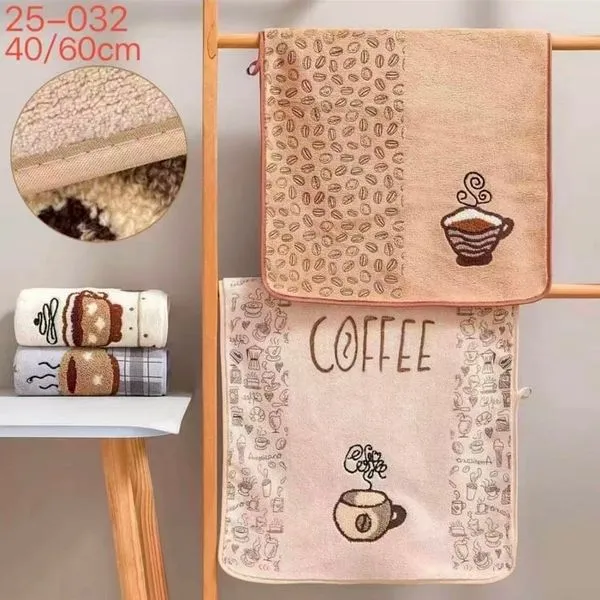 Ręczniki z mikrofibry 40x60 cm motyw kawowy