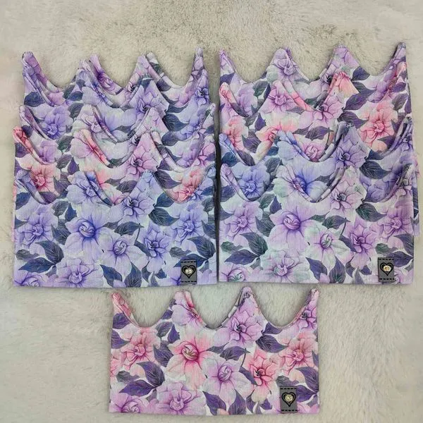 Opaski kwiatowe dla dzieci fioletowo-różowe, 10 szt