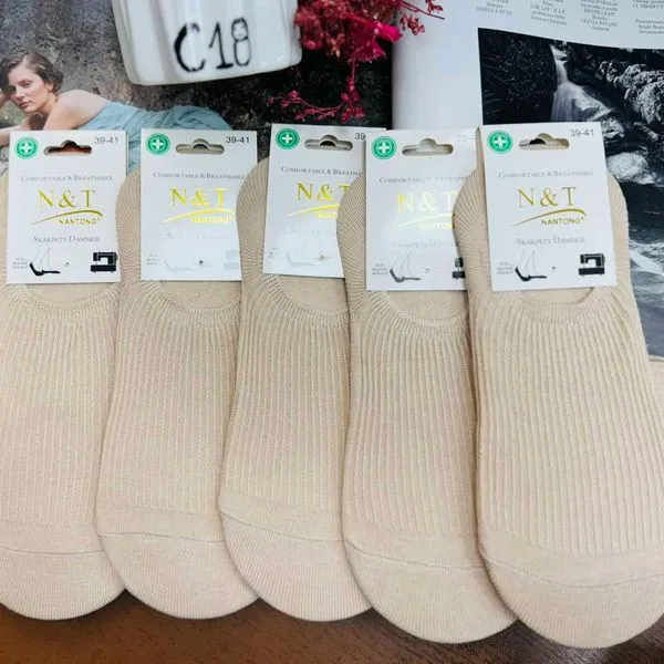 Skarpetki damskie N&T beżowe 34-41, 40 szt/opak.