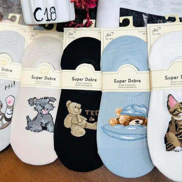 Skarpetki damskie Super Dobré z nadrukami zwierząt 20426-46