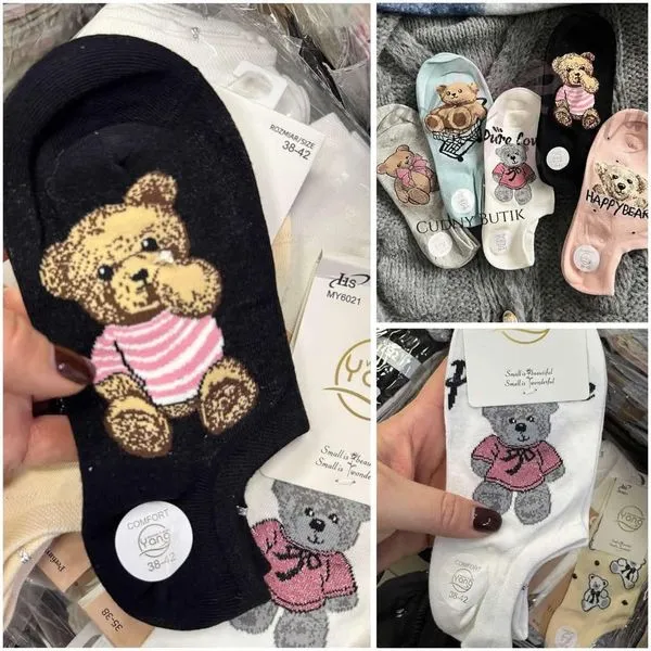 Skarpetki damskie z misiami 38-42, 20426-48