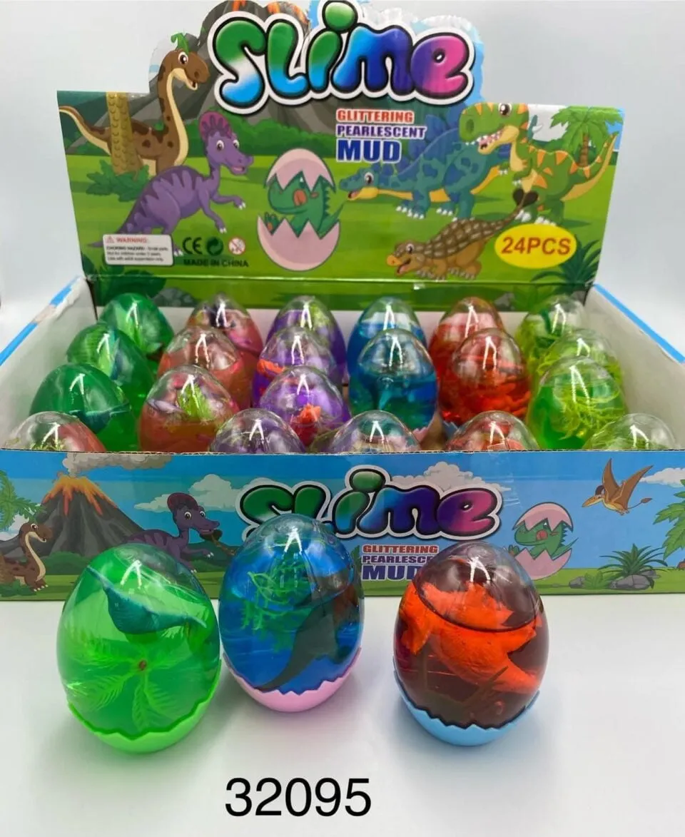 Zabawka Slime Pearlescent Jajko z Dinozaurem, Masa Perłowa 24 szt.