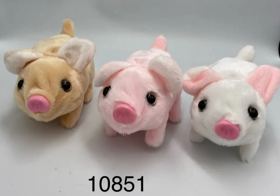 Maskotka Pluszowa na Baterie Świnka, Mix Kolorów