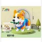 Klocki 997PCS Pies Corgi z Kwiatkiem 7 TOYS