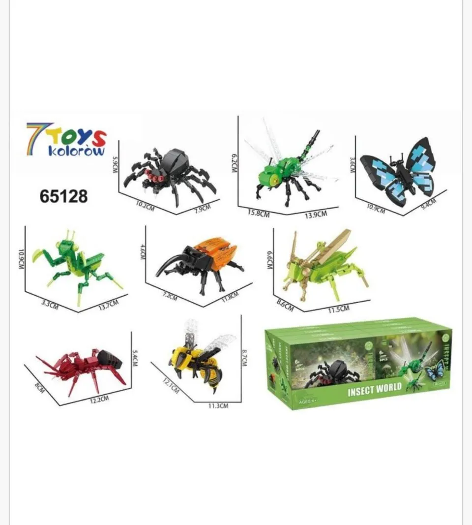 Klocki Animal Insect World Owady 8szt - Zestaw Konstrukcyjny