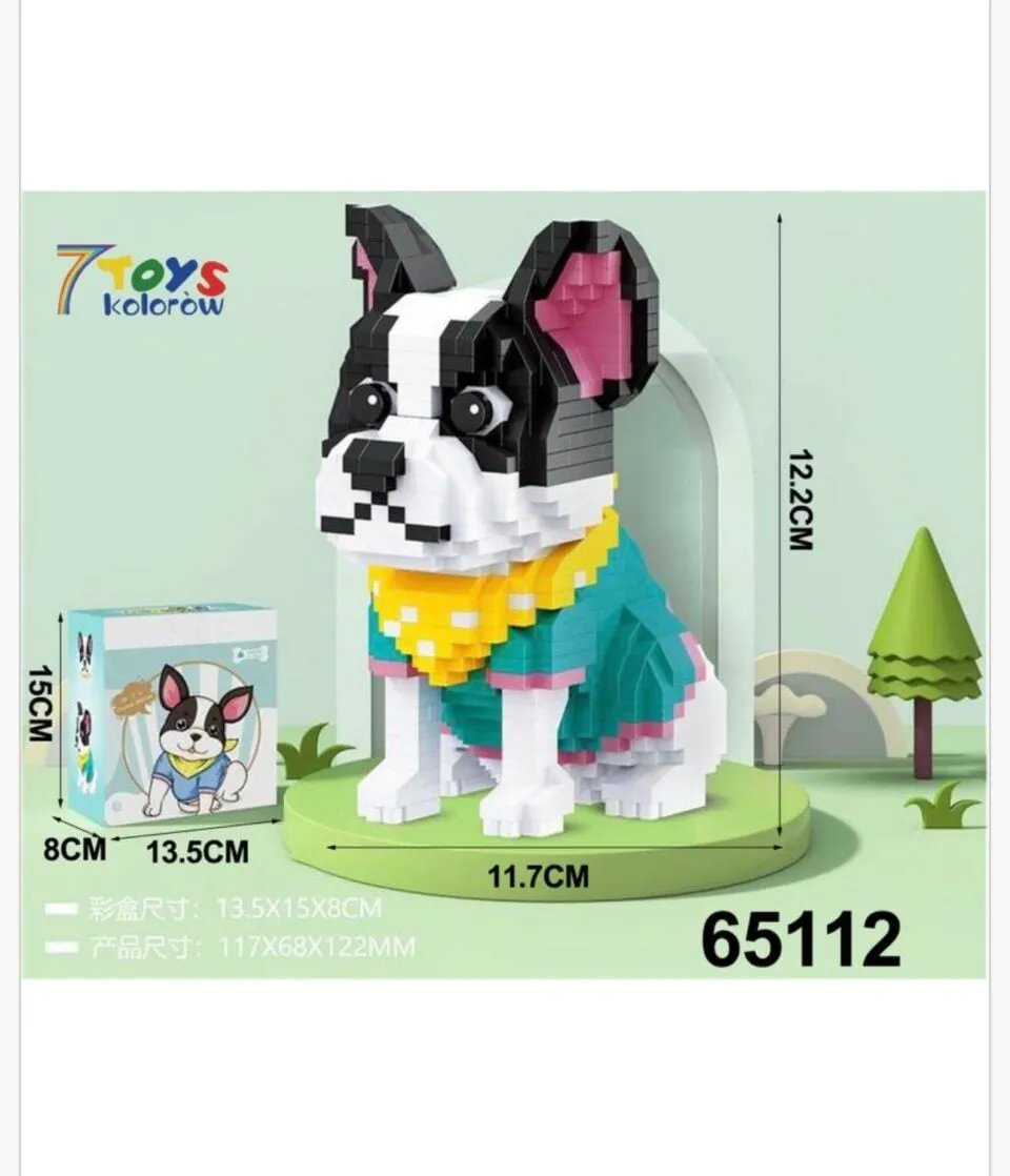 Klocki 917PCS Buldog Francuski 7 TOYS 12cm