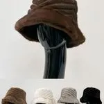Czapka Zimowa Damska Futrzana Bucket Hat Mix Kolorów