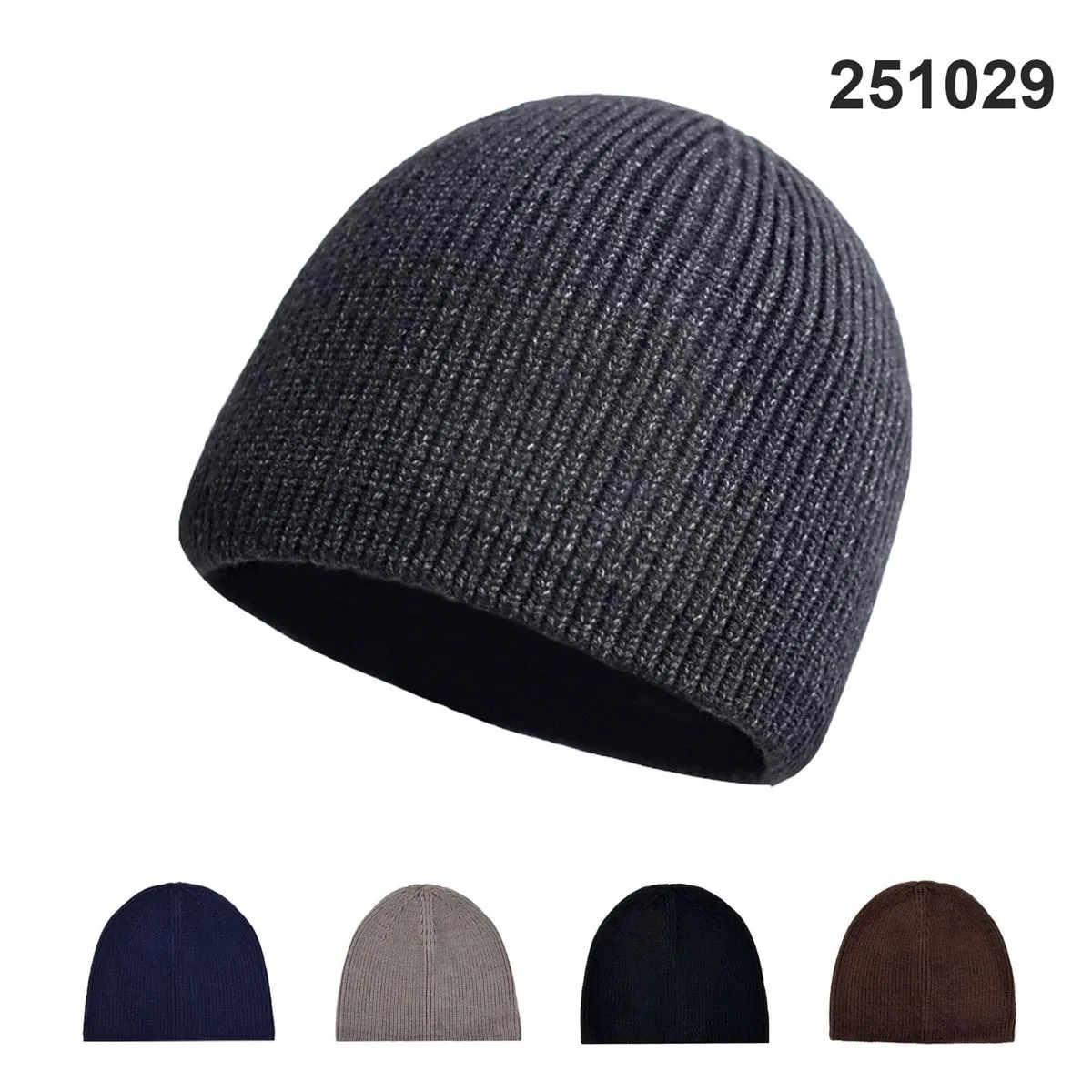 Czapka Zimowa Męska Prążkowana Beanie Mix Kolorów 12szt