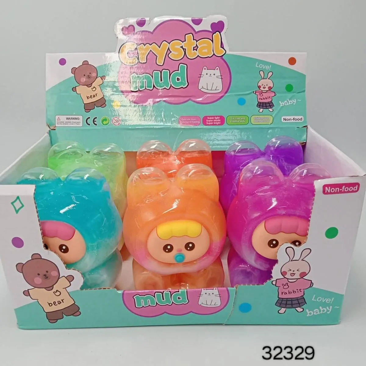 Zabawki Slime Labubu Crystal Mud, masa plastyczna 12 szt.