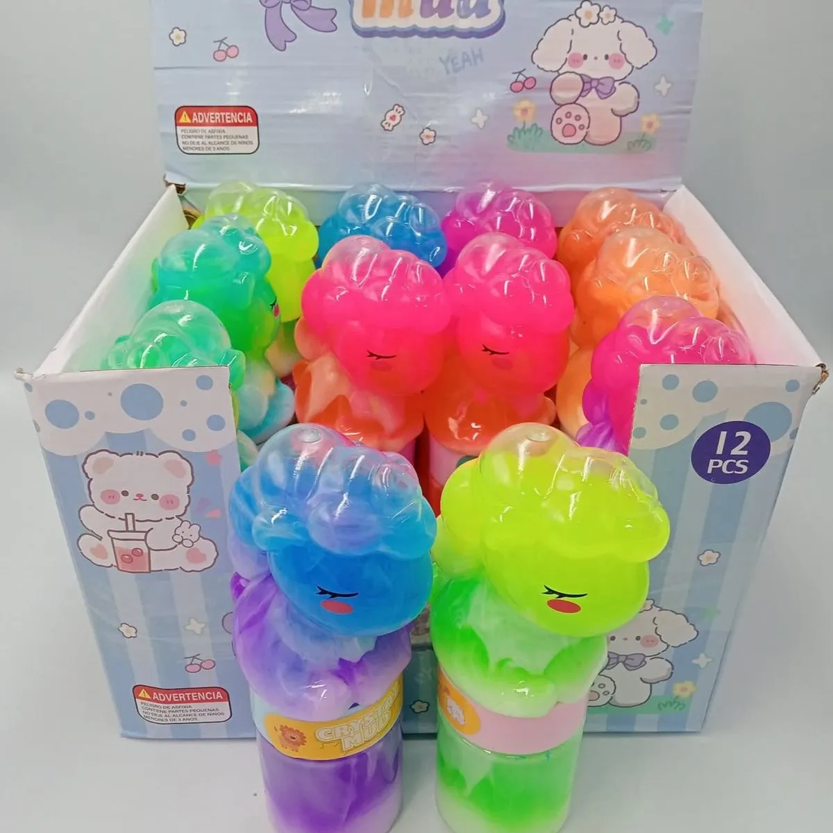 Zabawki Crystal Mud Figurki Zwierzątka Neonowe 12 szt.