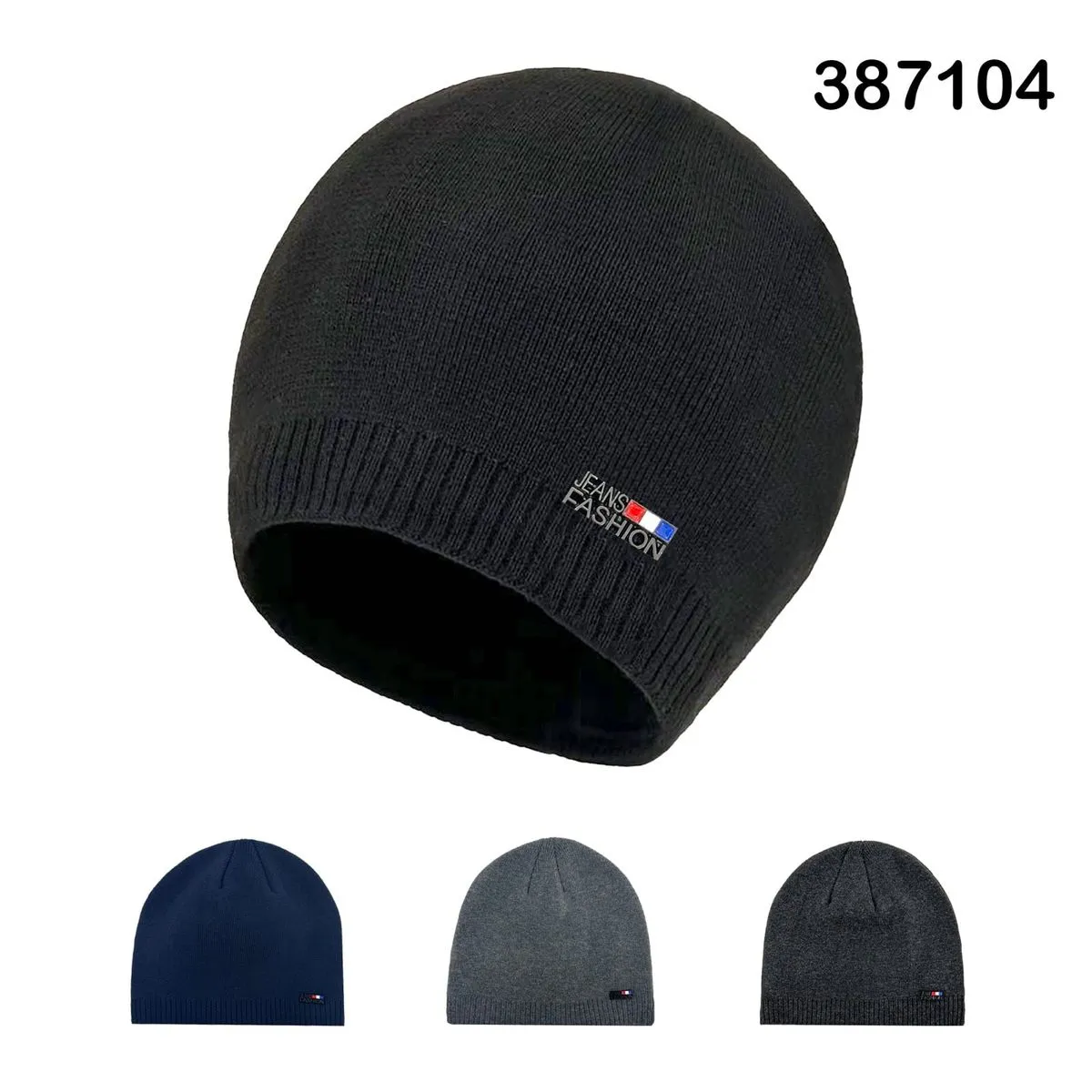 Czapka Zimowa Męska Jeans Fashion Mix Kolorów 12szt