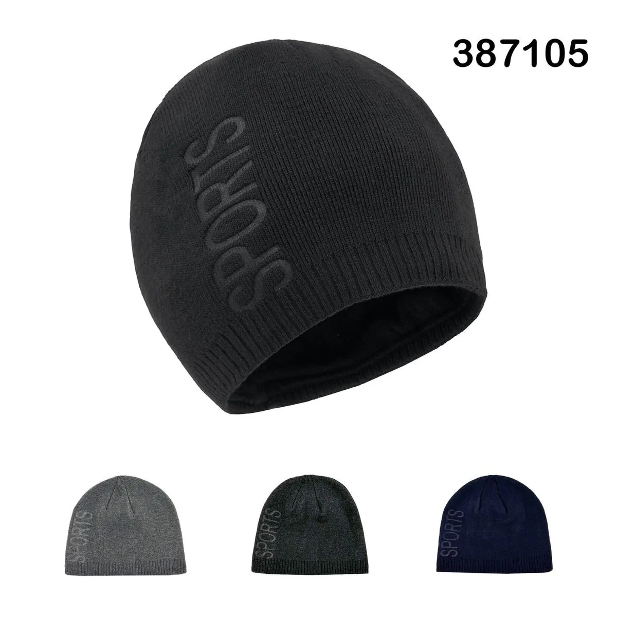 Czapka Zimowa Męska SPORTS Mix Kolorów 12szt