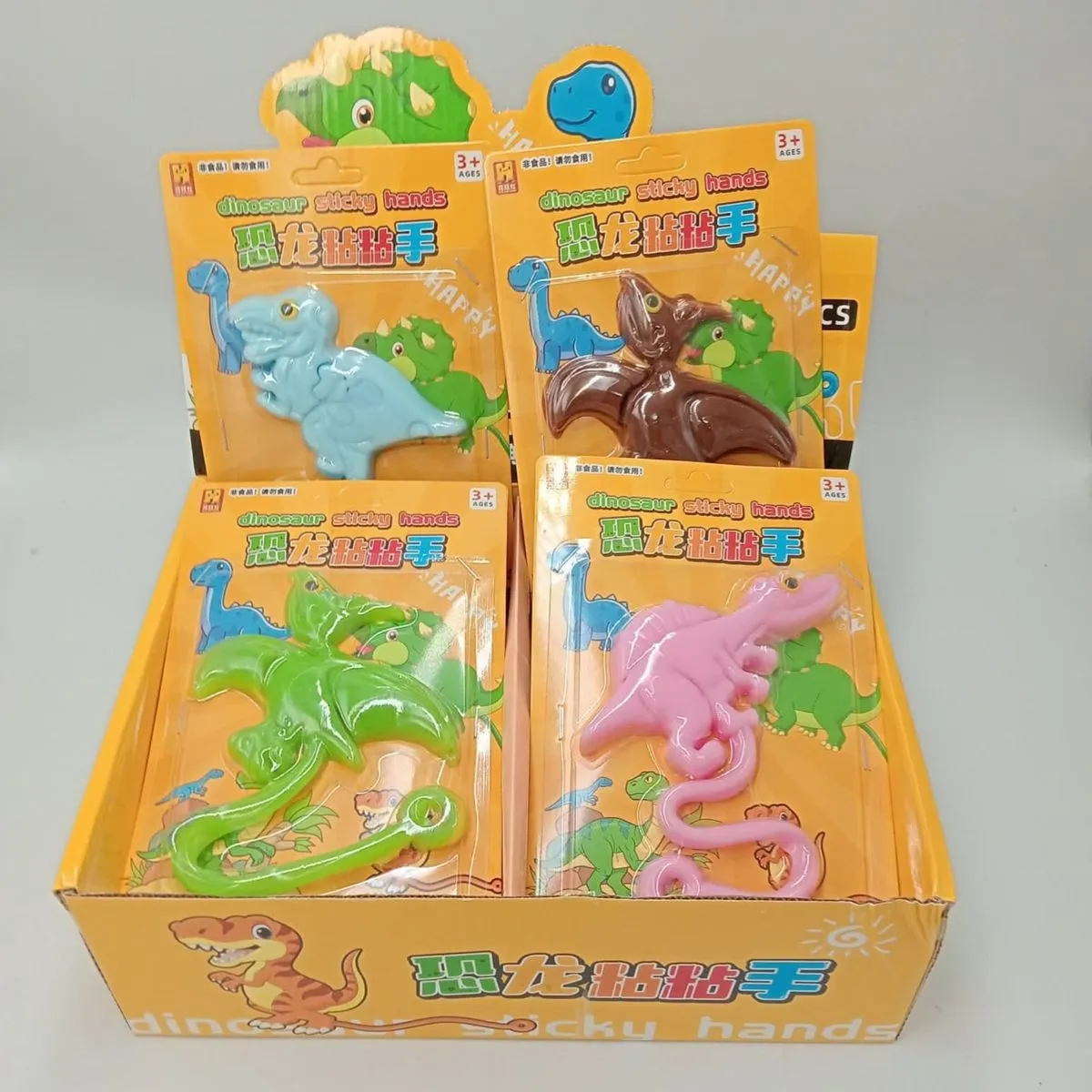 Zabawki Dinosaur Sticky Hand - Lepkie Dinozaury, Zestaw 16 szt.