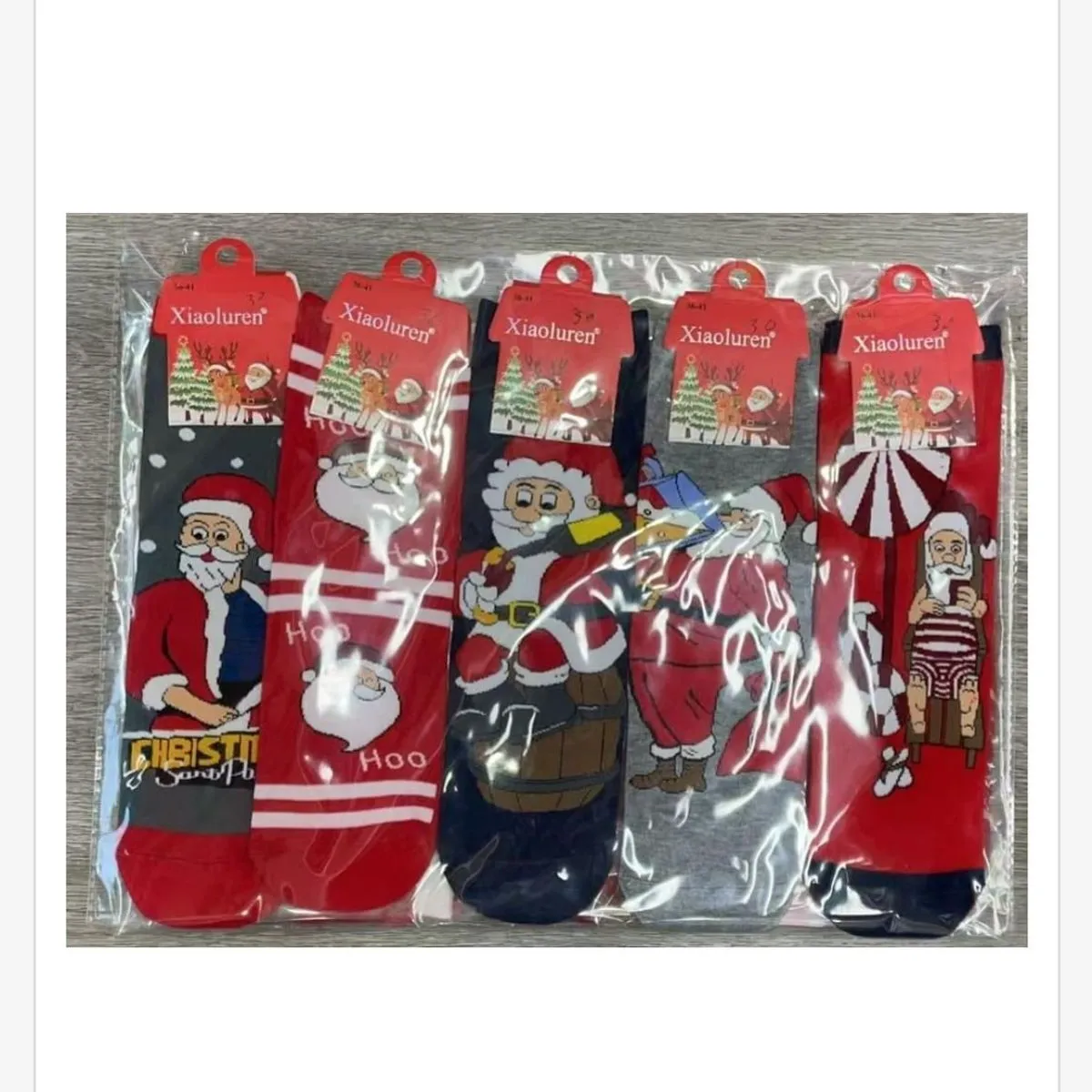 Skarpetki świąteczne 5 par wzory Santa Claus