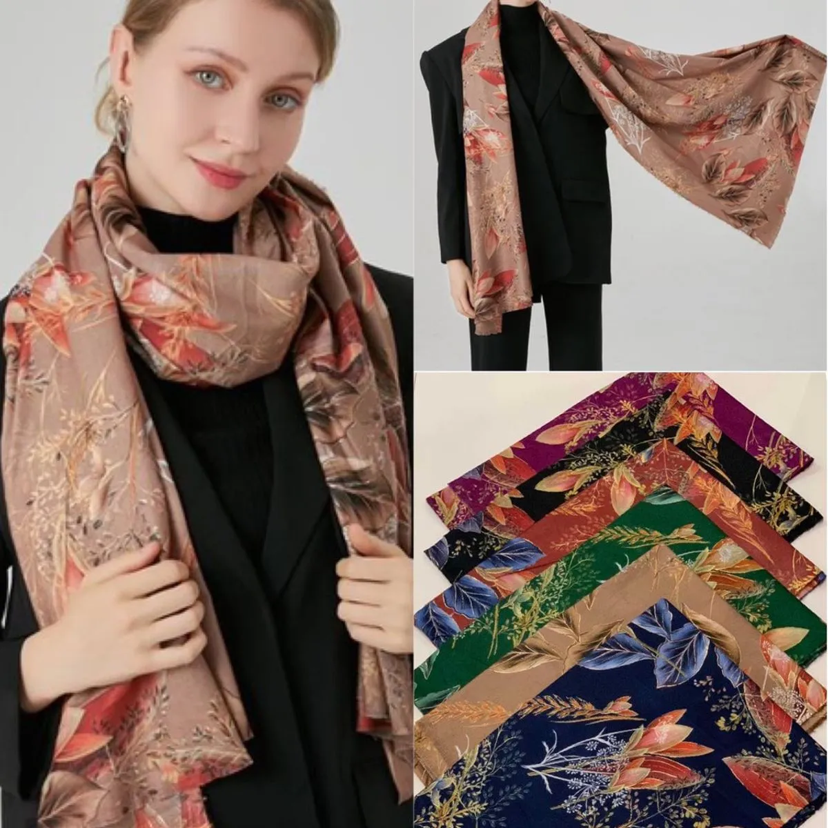 Szaliki damskie Viscose, cotton, wool mix 12 szt