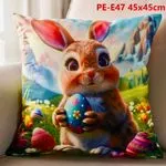 Poszewki 45x45 cm PE-47 z motywem królika wielkanocnego