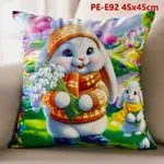 Poszewki 45x45 cm PE-E9245 z motywem królika wielkanocnego