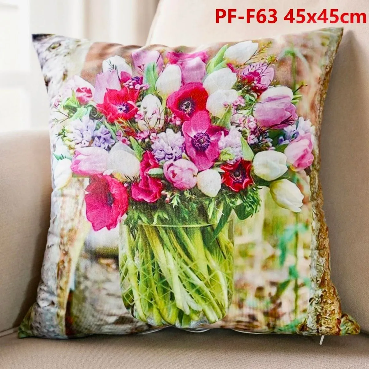 Poszewki dekoracyjne PF-F63 45x45 cm kwiaty