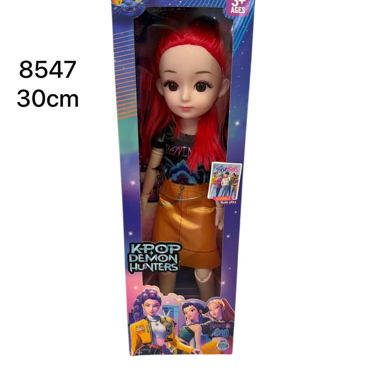 Lalka Kpop Demon Hunters 30cm czerwone włosy