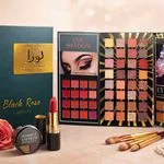 Zestaw do makijażu Black Rose: cienie, pomadka, puder