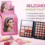 Zestaw do makijażu BelzGmee 24 cienie + 4 róże/highlighty