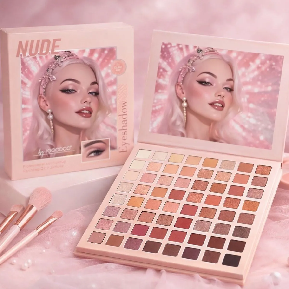Paleta cieni Nude 66 kolorów z pędzlami