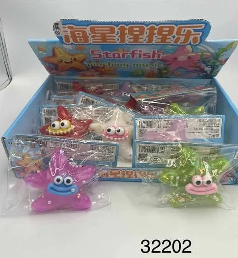 Zabawka Star Fish Pinch Music - Gniotek Rozgwiazda 12 szt.