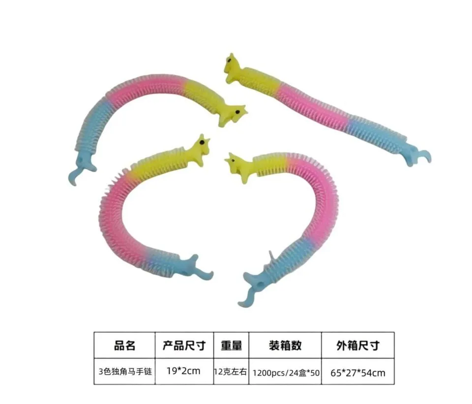 Zabawkowe Jednorożce Pop Tube Różowo-Żółto-Niebieskie 19x2cm 50szt