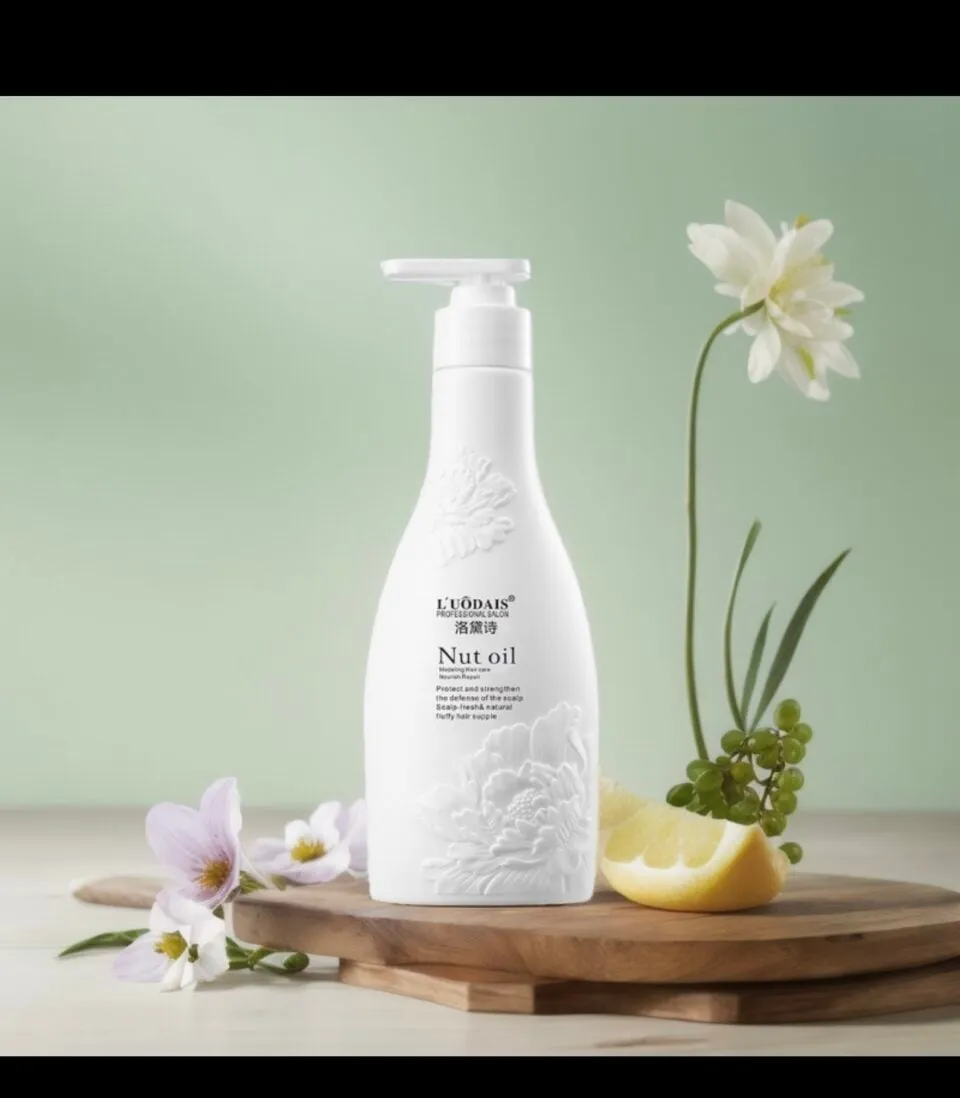 Szampon do włosów L'UÔDAIS Nut Oil z pompką, biały