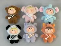 Brelok do Kluczy Pluszowy Lalka w Kostiumie Zwierzątka Mix 12szt