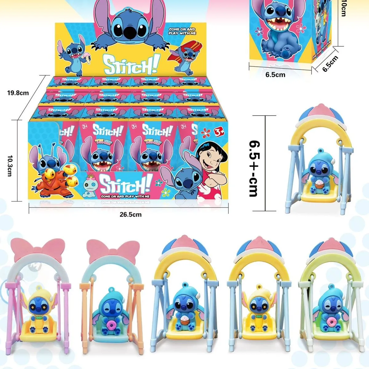 Zabawki Unboxing Stitch - Figurka na Huśtawce, 12 szt.