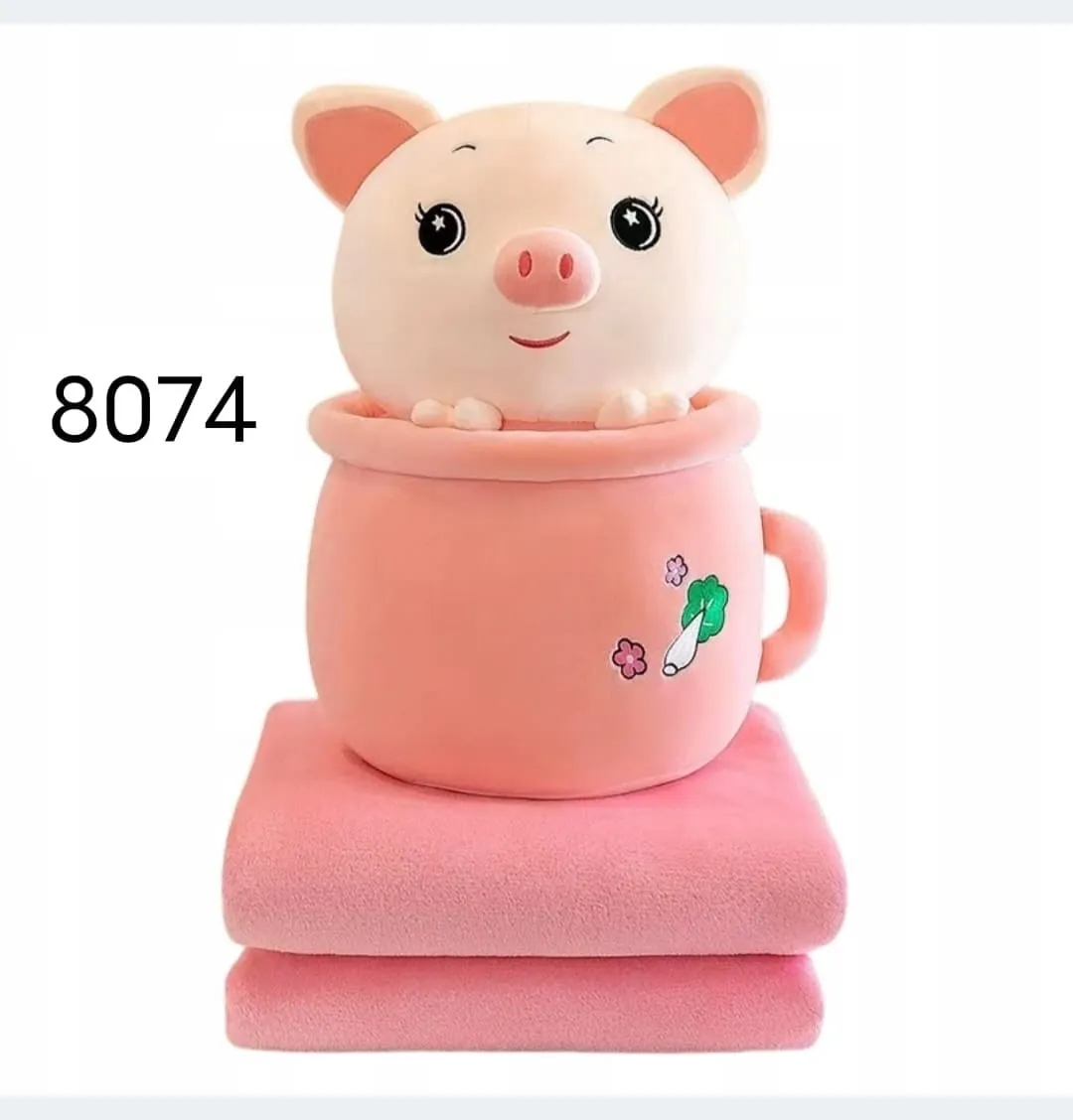 Maskotka Pluszowa 35cm Świnka w Różowym Kubku
