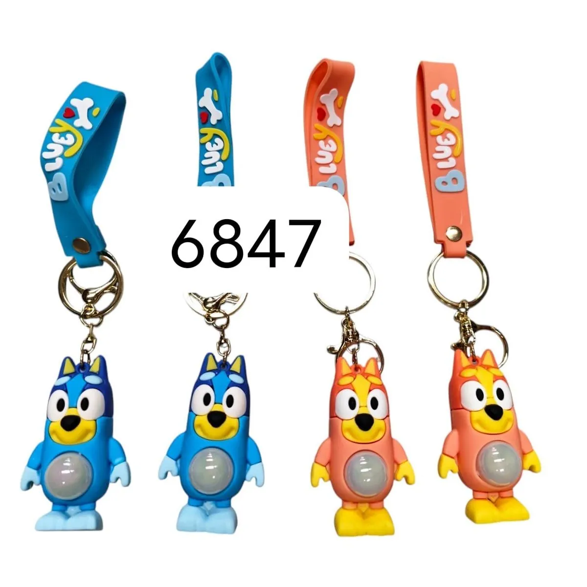 Breloki do Kluczy Bluey LED - Figurki z Paskiem, 24 szt.