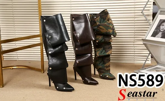 BOTKI DAMSKIE Seastar NS589 na szpilce, ozdobne zakładki