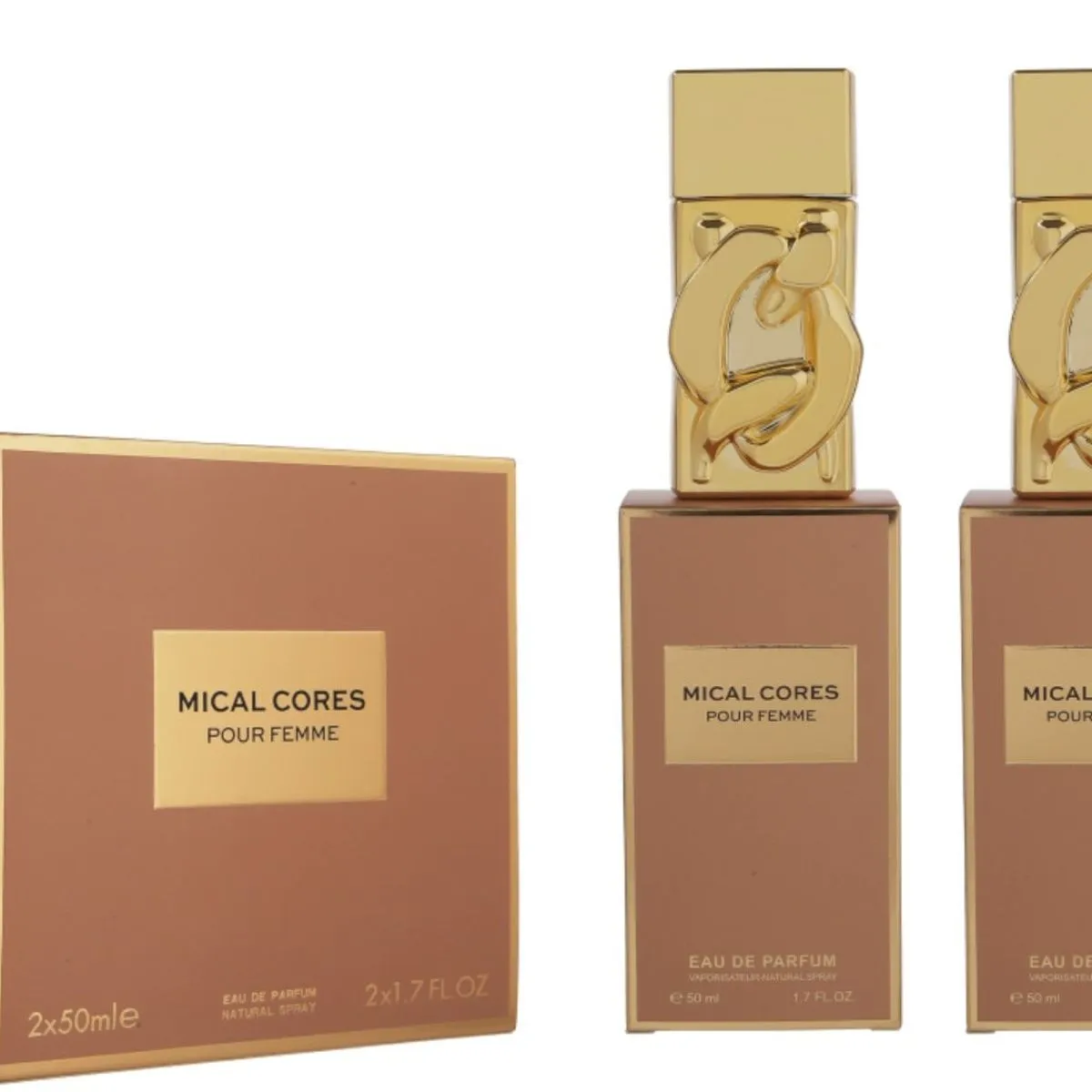 Zestaw Perfum Mical Cores Pour Femme 2x50ml Złoty Łańcuch