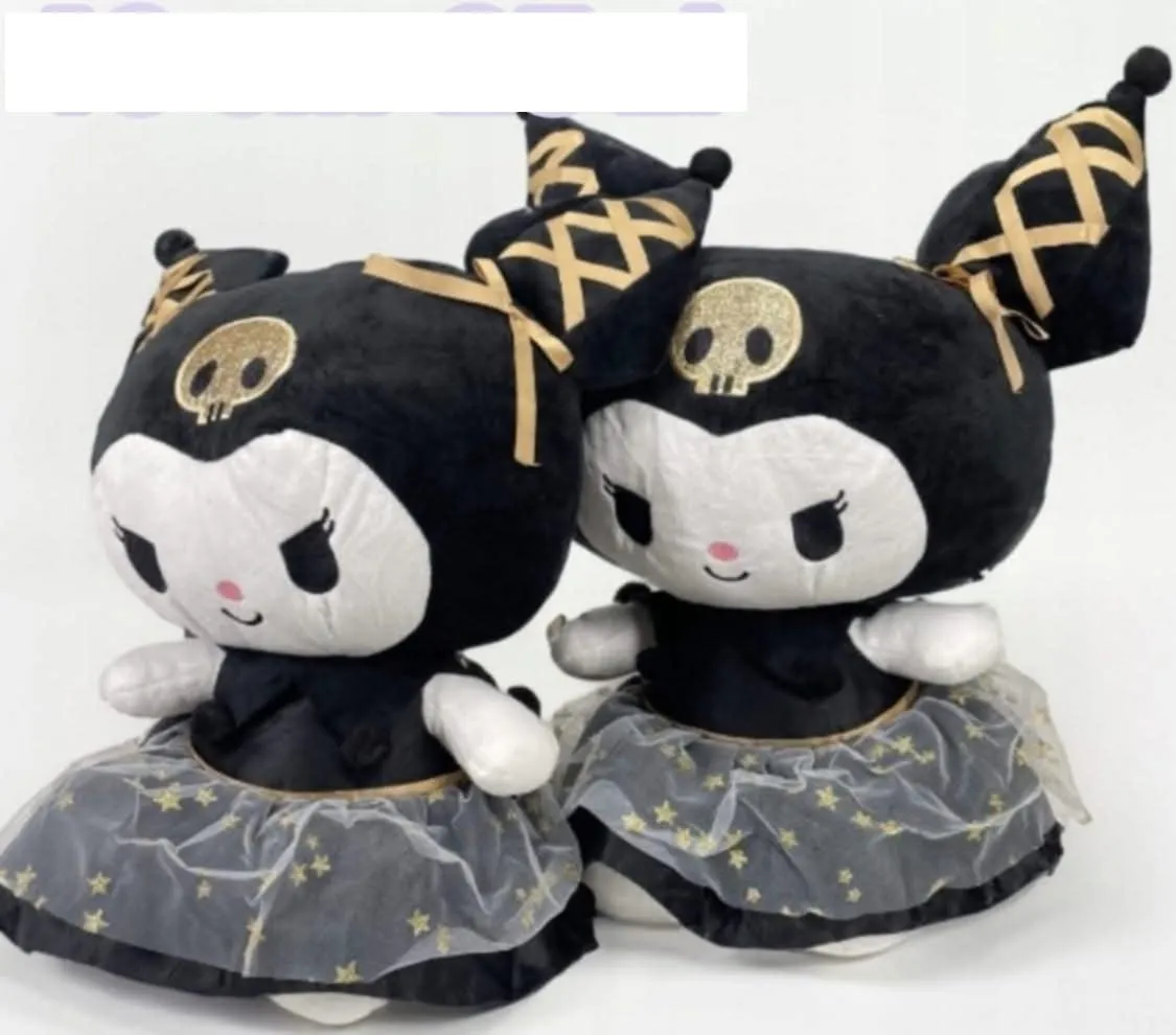 Maskotka Pluszowa Kuromi 40cm Czarna Sukienka Złote Gwiazdki