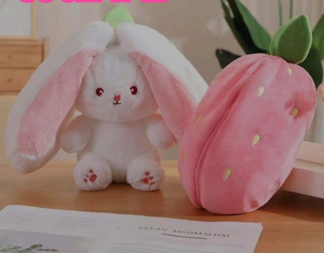 Maskotka Pluszowa Królik w Truskawce 35cm - Zamykana na Zamek