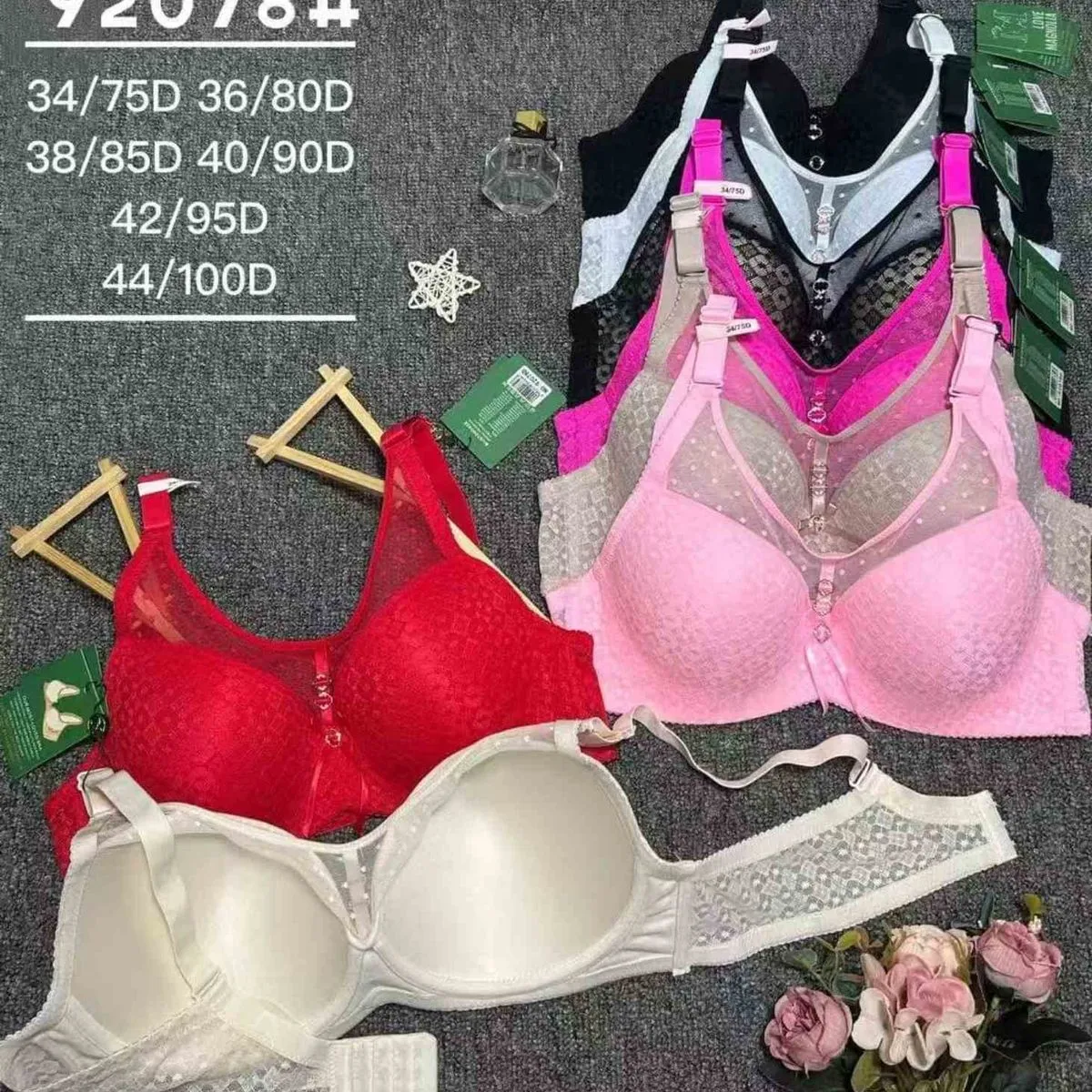 Biustonosz damski push-up, rozmiary 34/75-44/100