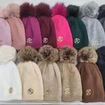 Czapki damskie beanie z pomponem 12 kolorów