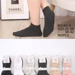 Skarpetki damskie ankle NO:AC-35/36-38/42 szary/czarny 40szt