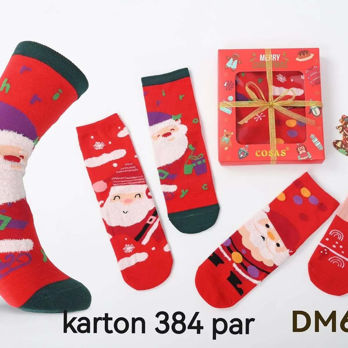 Zestaw Prezent Skarpetki Damskie Świąteczne Santa