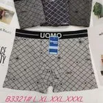 Bokserki męskie UOMOC DREAM szare w kratę B3321 L-5XL