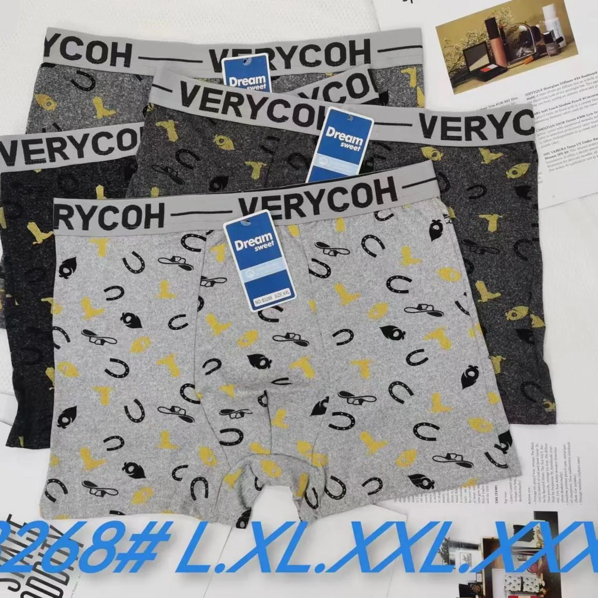 Bokserki męskie VERYCOH #L686# L XL XXL 4 szt