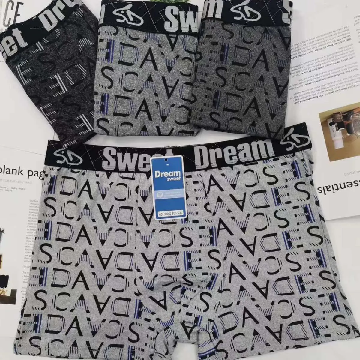Bokserki męskie Swim Dream szare L-XXL 5 szt B3069